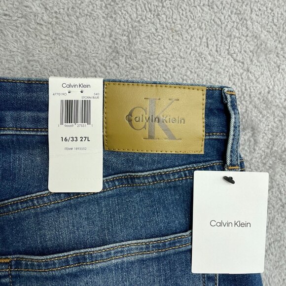 NEW Calvin Klein Women's Size 16/33 High Rise Skinny Ankle Jeans Blue J1082 - Picture 9 of 11